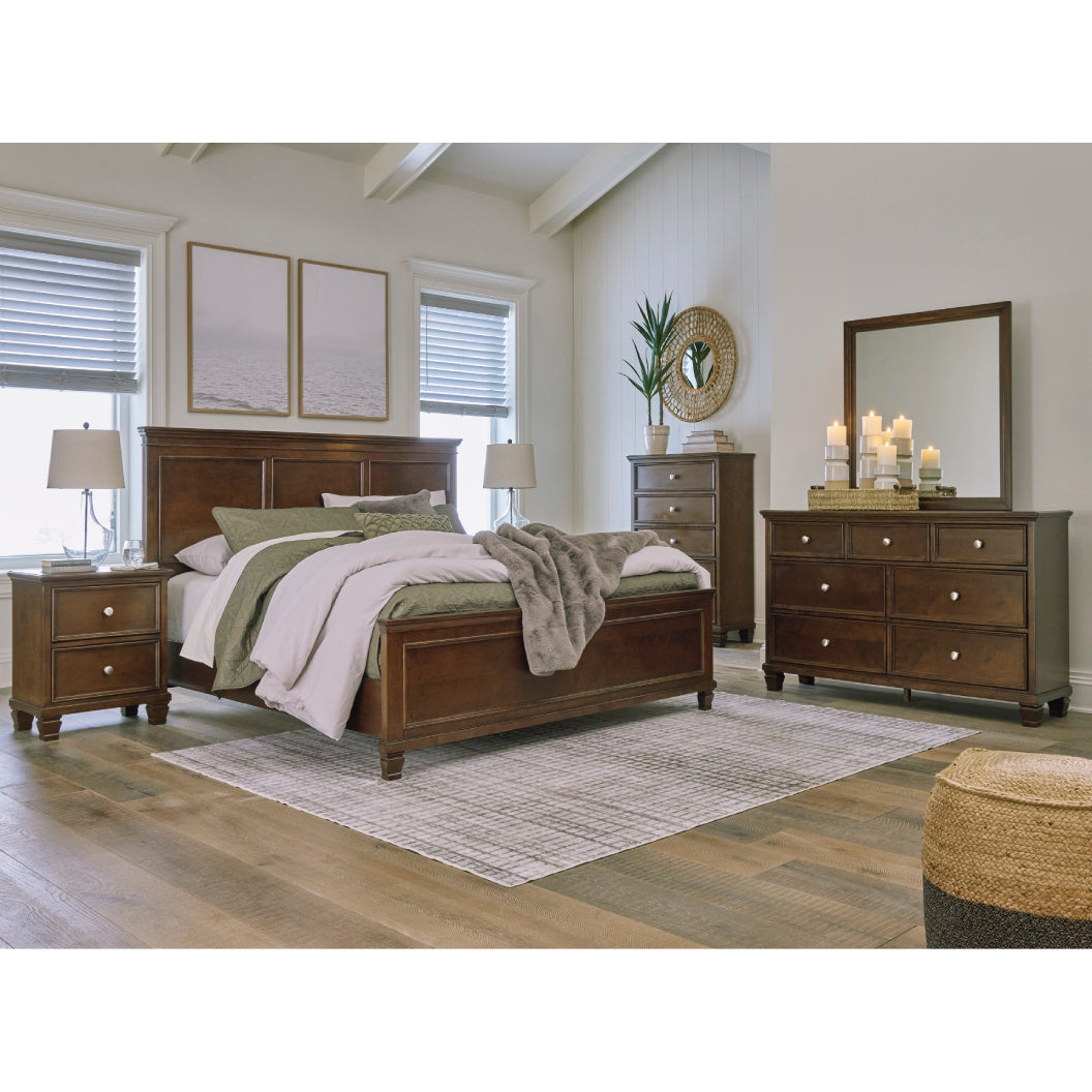 Lit complet en bois/placage brun Simple / Double / Grand / Très grand - Danabrin