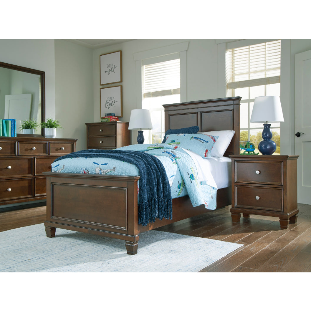 Lit complet en bois/placage brun Simple / Double / Grand / Très grand - Danabrin