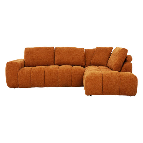 Sectionnel 2 pièces en tissu Almono Auburn avec chaise longue - Ciello