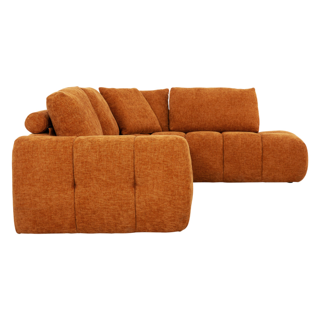 Sectionnel 2 pièces en tissu Almono Auburn avec chaise longue - Ciello