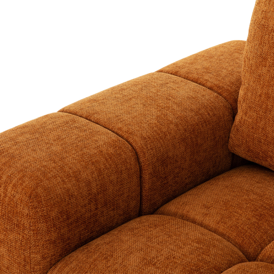 Sectionnel 2 pièces en tissu Almono Auburn avec chaise longue - Ciello