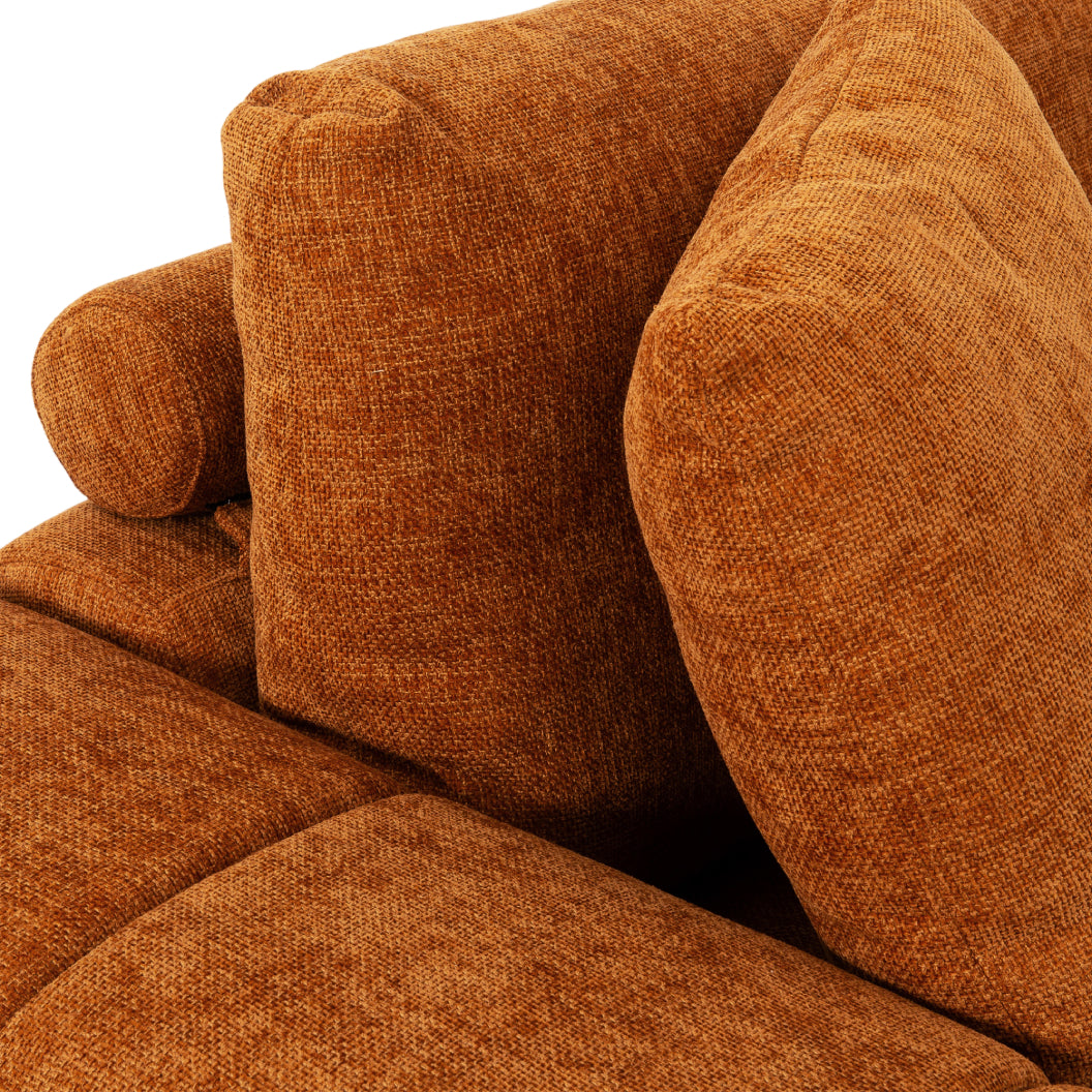 Sectionnel 2 pièces en tissu Almono Auburn avec chaise longue - Ciello