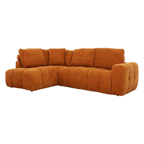 Sectionnel 2 pièces en tissu Almono Auburn avec chaise longue - Ciello