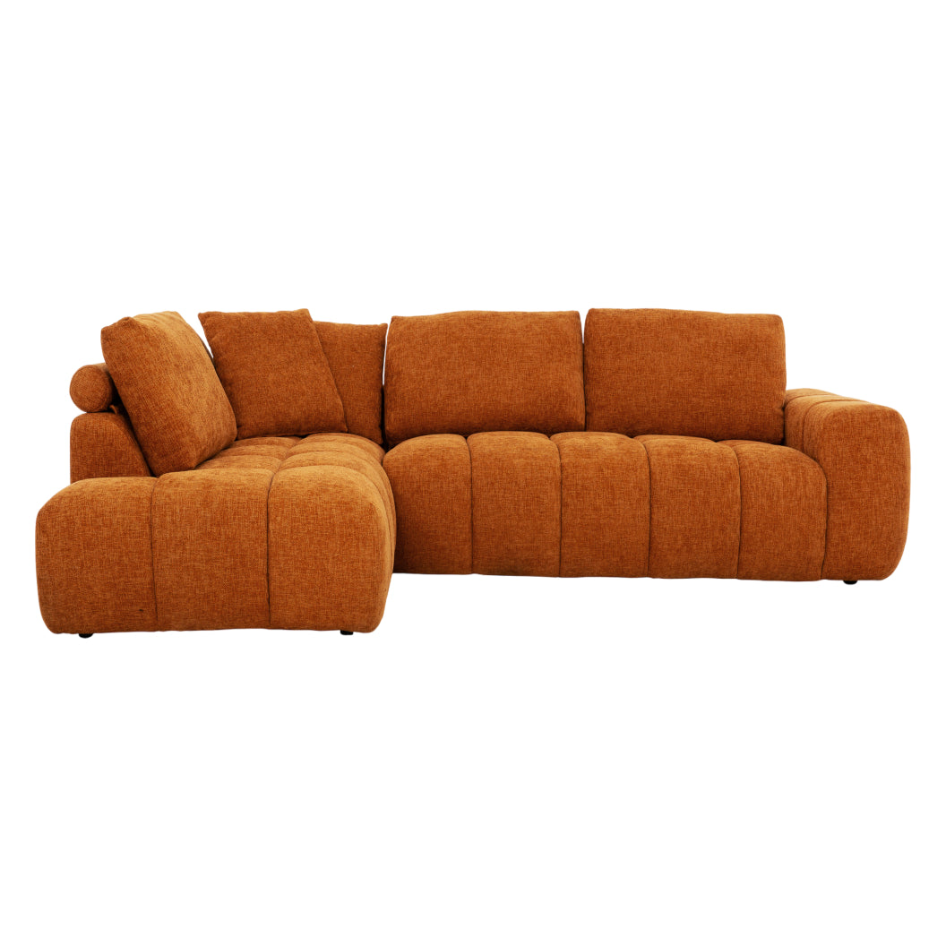 Sectionnel 2 pièces en tissu Almono Auburn avec chaise longue - Ciello