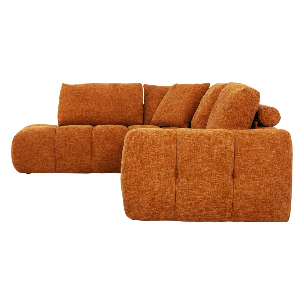 Sectionnel 2 pièces en tissu Almono Auburn avec chaise longue - Ciello