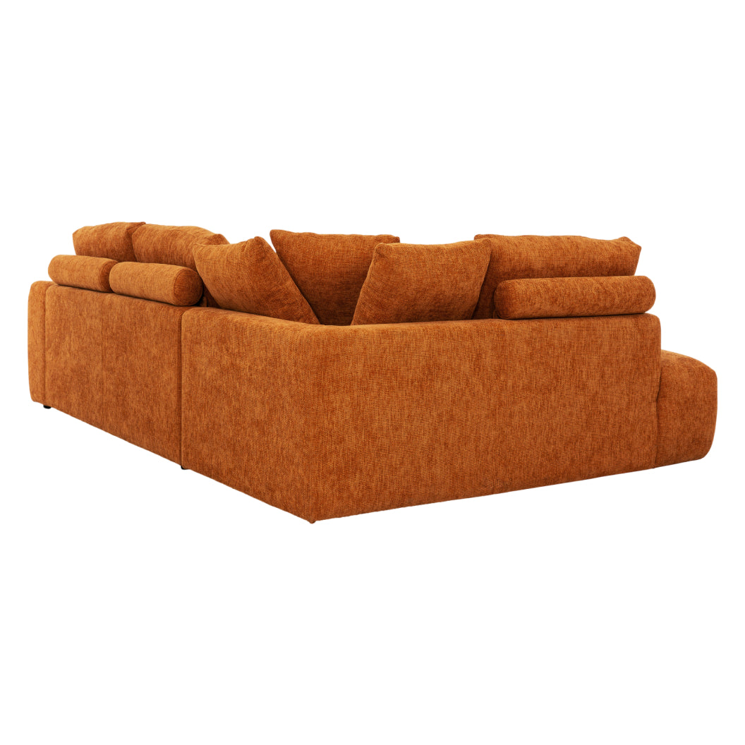 Sectionnel 2 pièces en tissu Almono Auburn avec chaise longue - Ciello