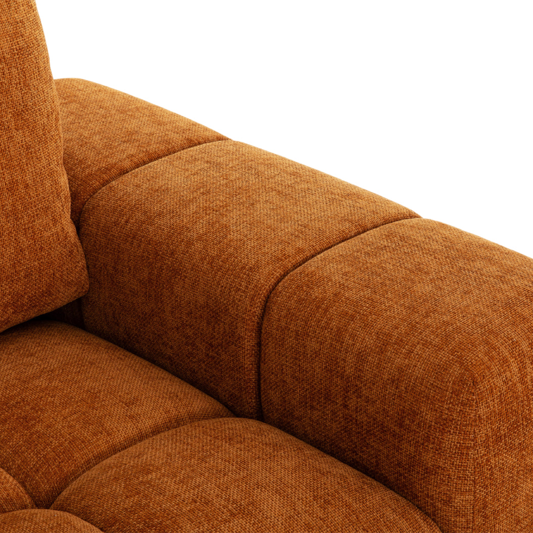 Sectionnel 2 pièces en tissu Almono Auburn avec chaise longue - Ciello