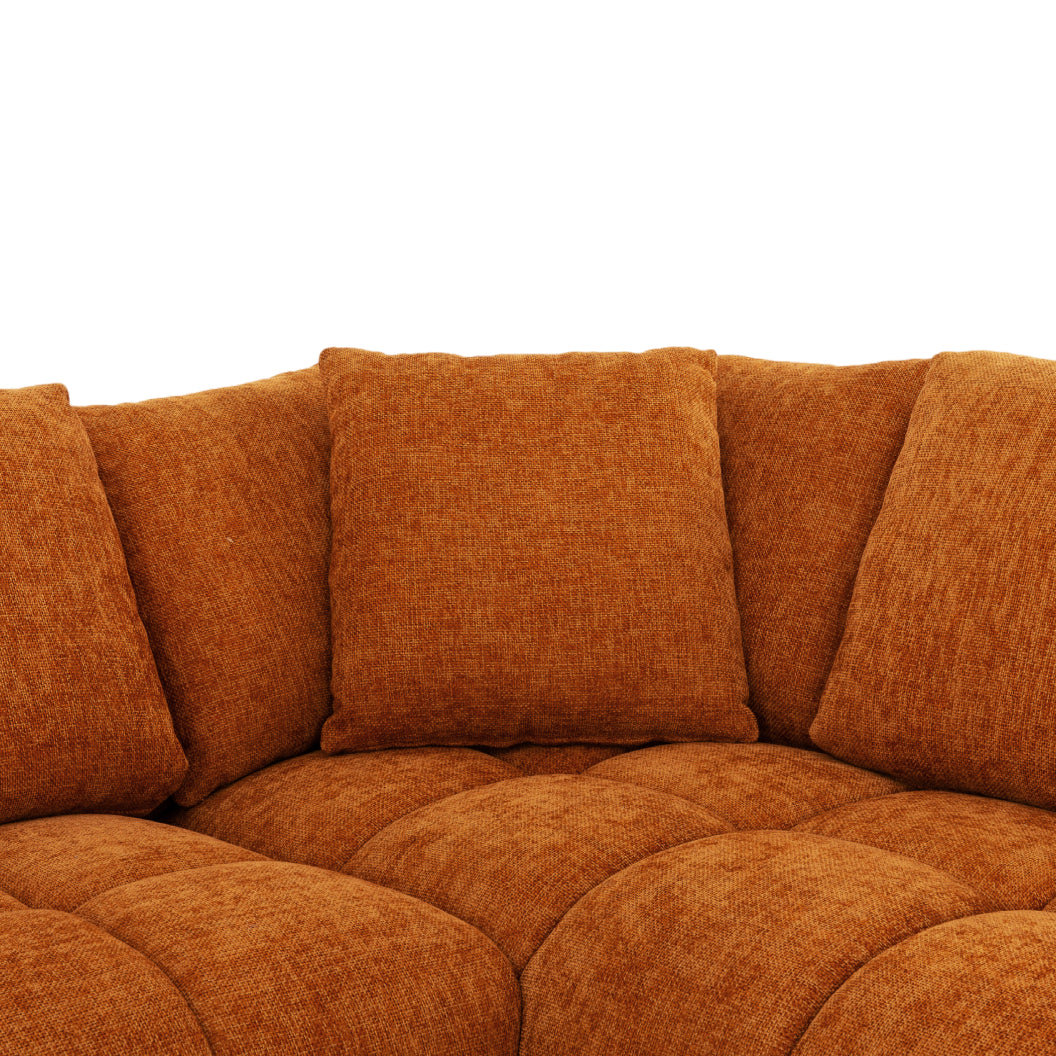 Sectionnel 2 pièces en tissu Almono Auburn avec chaise longue - Ciello
