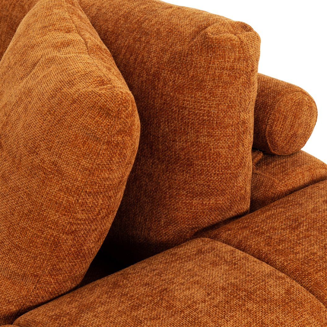 Sectionnel 2 pièces en tissu Almono Auburn avec chaise longue - Ciello