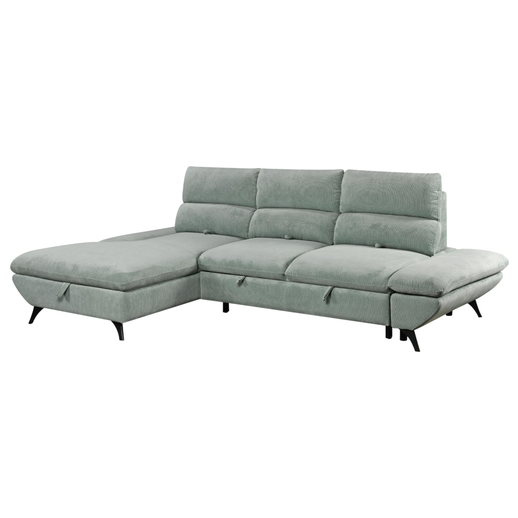 Sectionnel-lit en tissu avec rangement - Fillmore