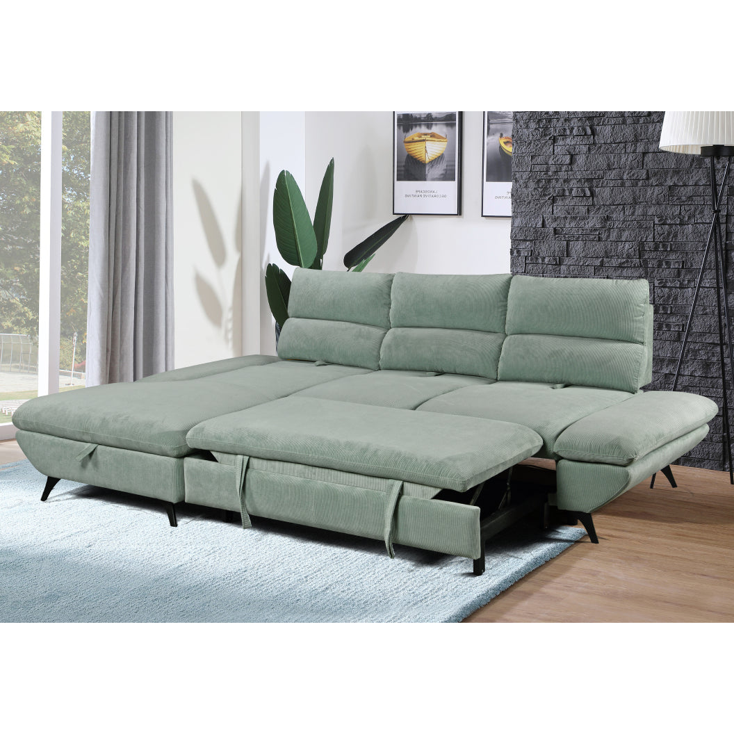 Sectionnel-lit en tissu avec rangement - Fillmore