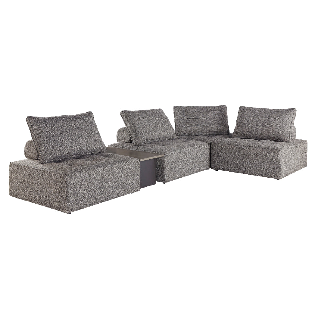 Ensemble de 4 fauteuils et table d'appoint extérieur gris - Bree Zee