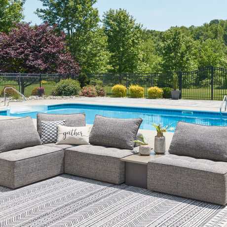 Ensemble de 4 fauteuils et table d'appoint extérieur gris - Bree Zee