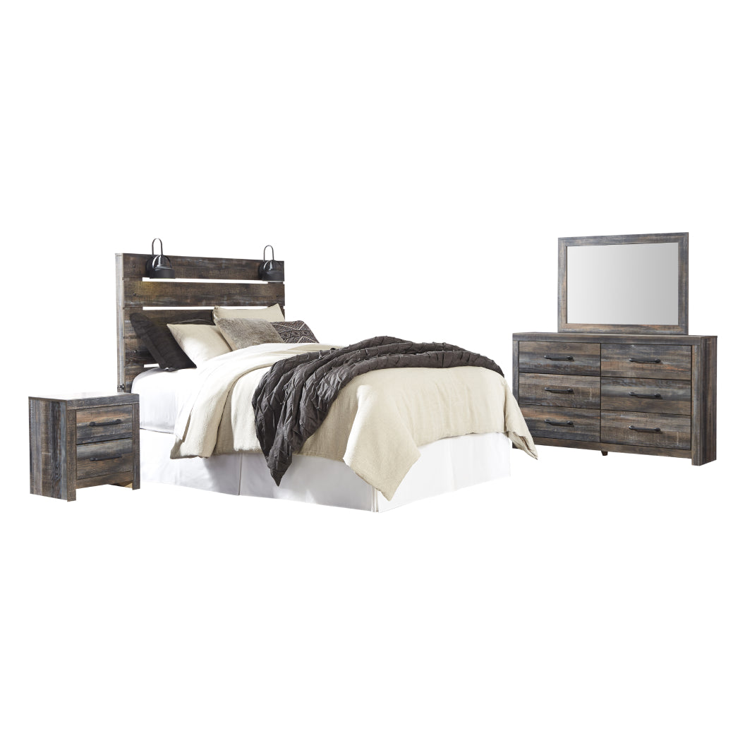 Mobilier de chambre à coucher 4 pièces Grand lit - Drystan