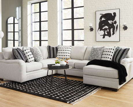 Sectionnel 4 pièces en tissu gris pâle avec chaise longue - Huntsworth