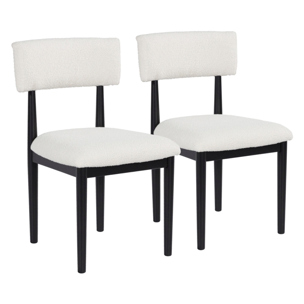 Ensemble de 2 chaises de salle à manger rembourrées en tissu blanc - Xandrum