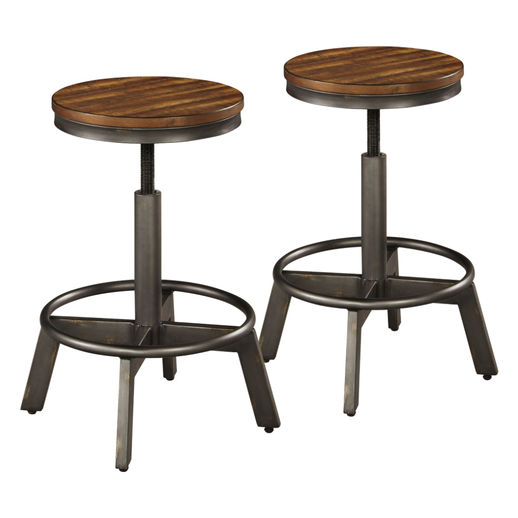 Ensemble de 2 tabourets de bar pivotants et réglables en hauteur - Torjin