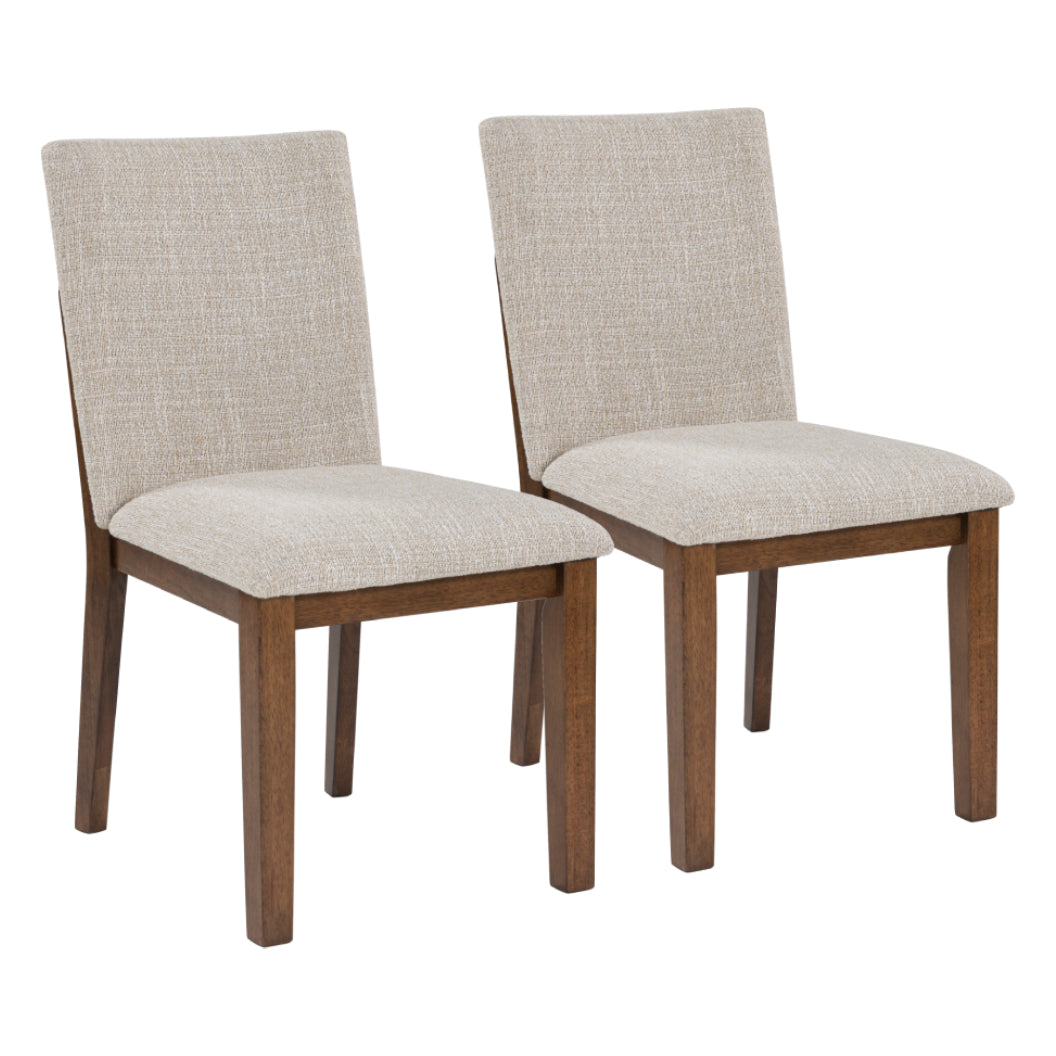 Ensemble de 2 chaises de salle à manger rembourrées en tissu beige pâle - Kraeburn