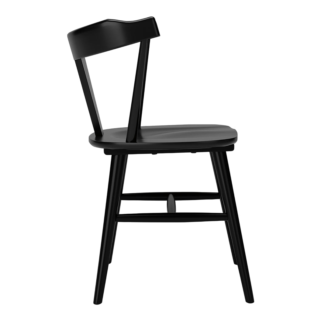 Ensemble de 2 chaises de salle à manger en bois noir - Gretlynn