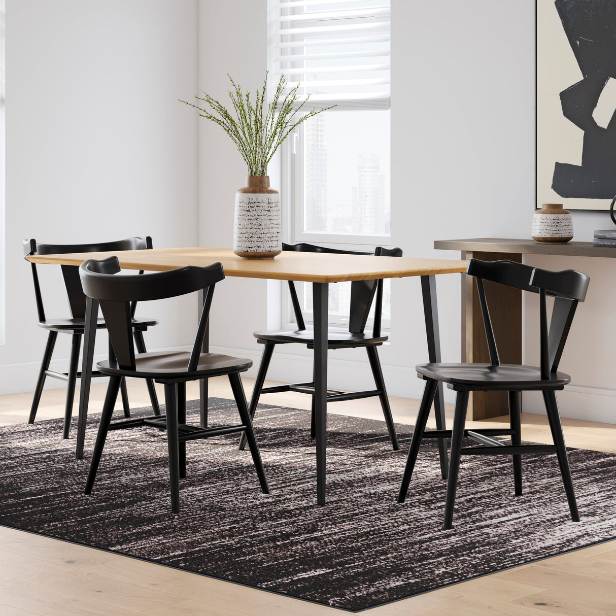 Ensemble de 2 chaises de salle à manger en bois noir - Gretlynn