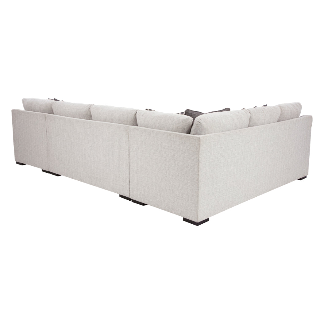 Sectionnel 3 pièces en tissu gris pâle avec chaise longue & coussins - Koralynn