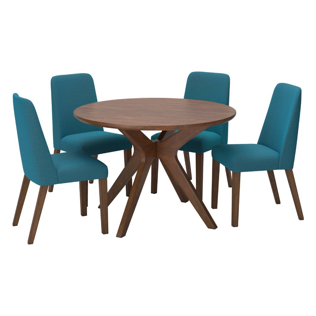 Ensemble de salle à manger avec 4 chaises rembourrées - Lyncott