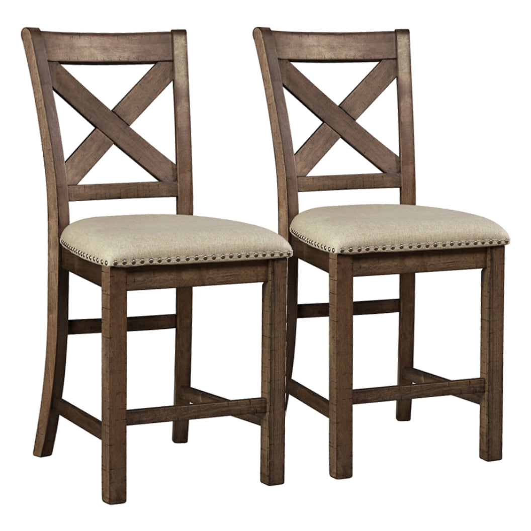 Ensemble de 2 tabourets de bar rembourrés - Moriville