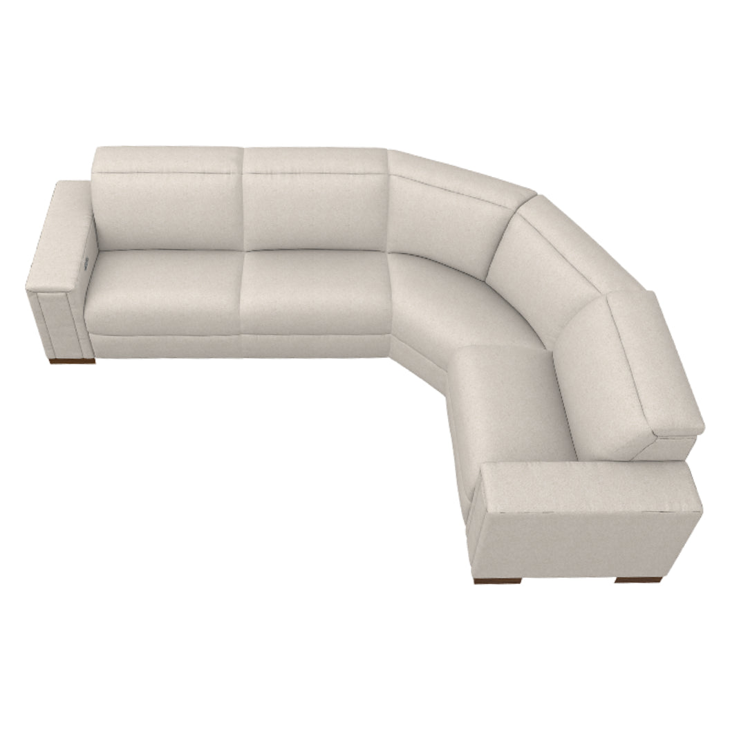 Sectionnel 4 pièces inclinable motorisé zéro gravité en tissu crème avec ports USB intégrés - Armitage