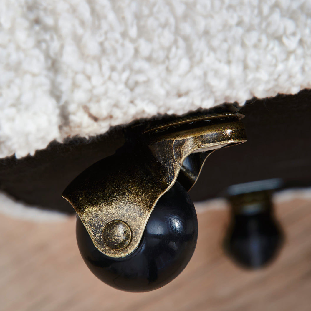 Ensemble de 2 chaises de salle à manger rembourrées en tissu bouclé ivoire - Rowanbeck