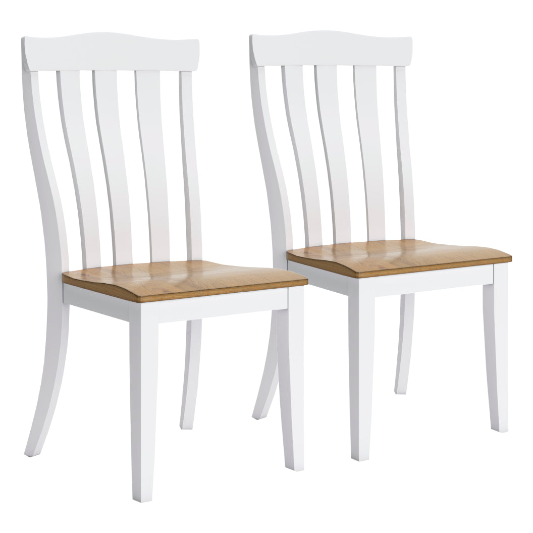 Ensemble de 2 chaises de salle à manger en bois bicolore - Ashbryn
