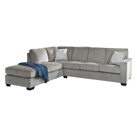 Sofa-lit chaise longue en tissu gris pâle avec matelas mousse mémoire - Altari