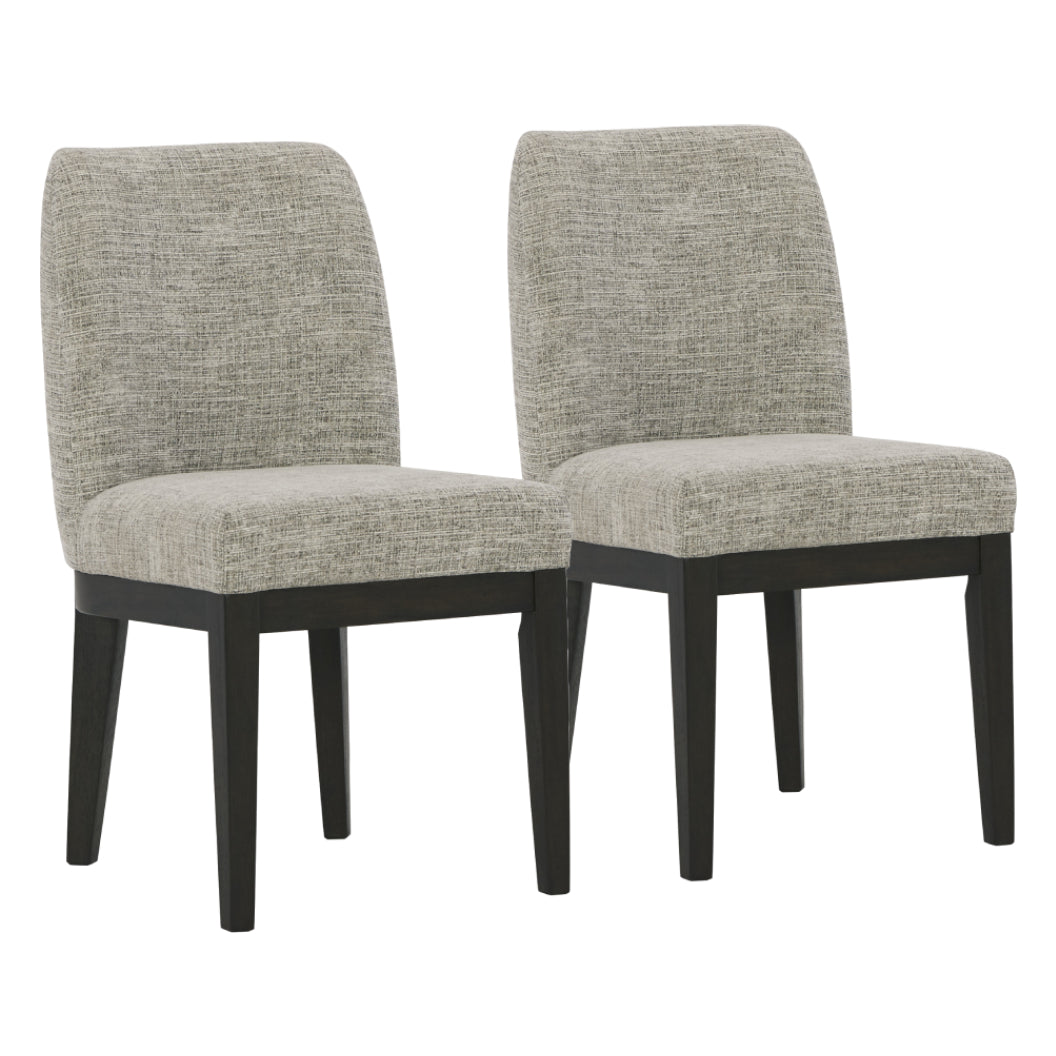 Ensemble de 2 chaises de salle à manger rembourrées en tissu beige - Burkhaus