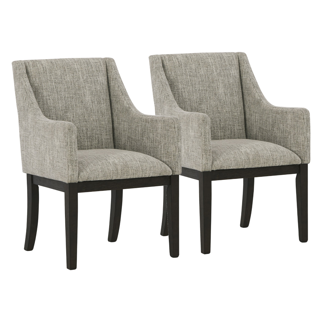 Ensemble de 2 chaises de salle à manger rembourrées en tissu beige - Burkhaus