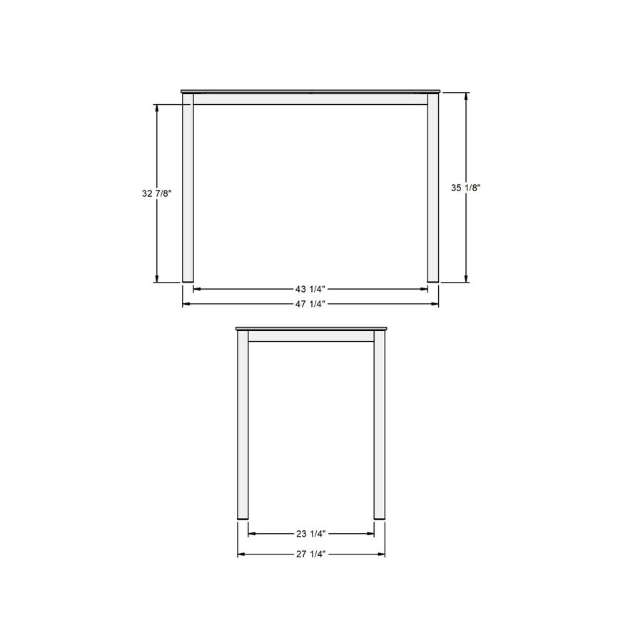 Table de salle à manger style pub en verre d'apparence pierre brune - Harrison