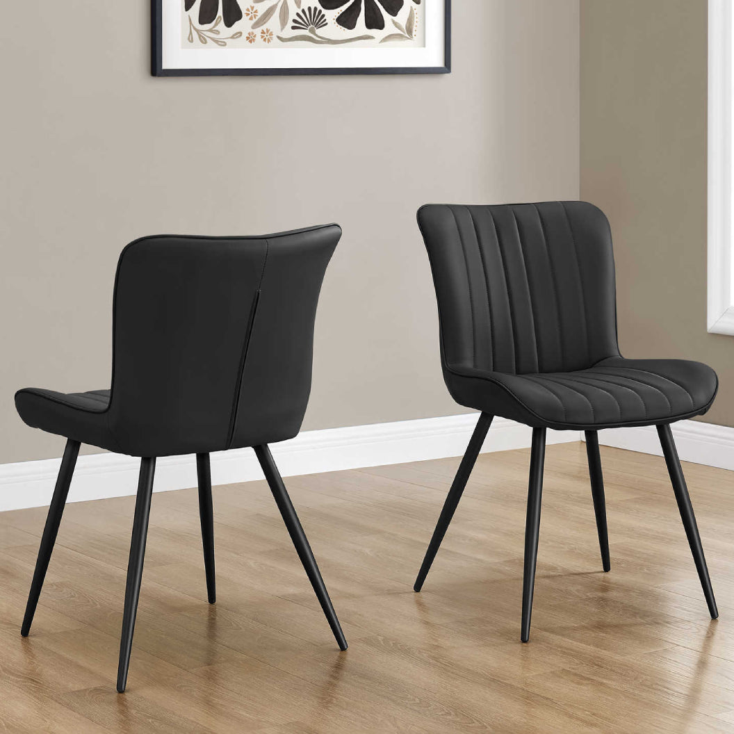 Ensemble de 2 chaises de salle à manger rembourrées aspect cuir - I 1130-1131