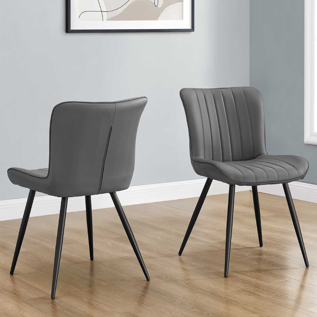 Ensemble de 2 chaises de salle à manger rembourrées aspect cuir - I 1130-1131