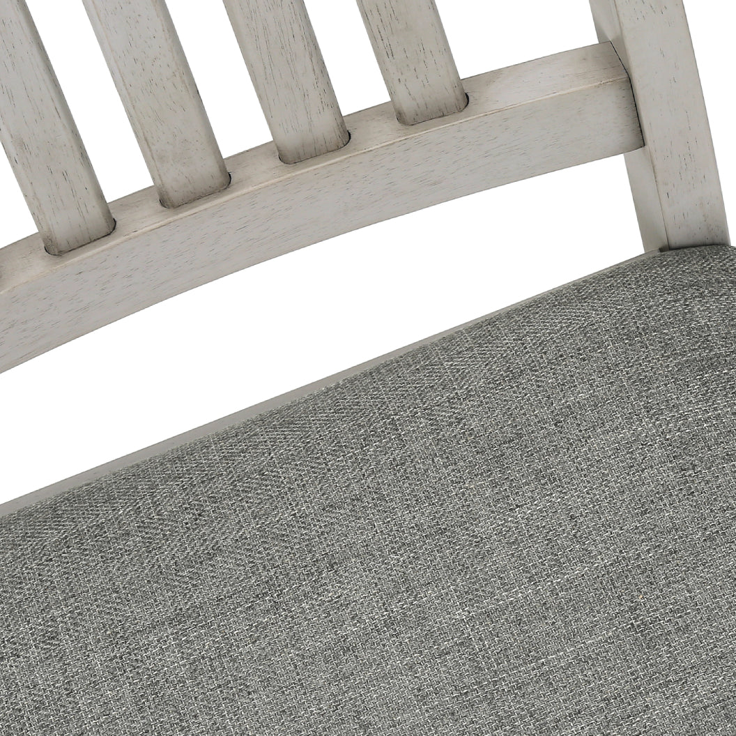 Ensemble de 2 chaises de salle à manger en bois avec assise rembourrée en tissu gris - I 1256