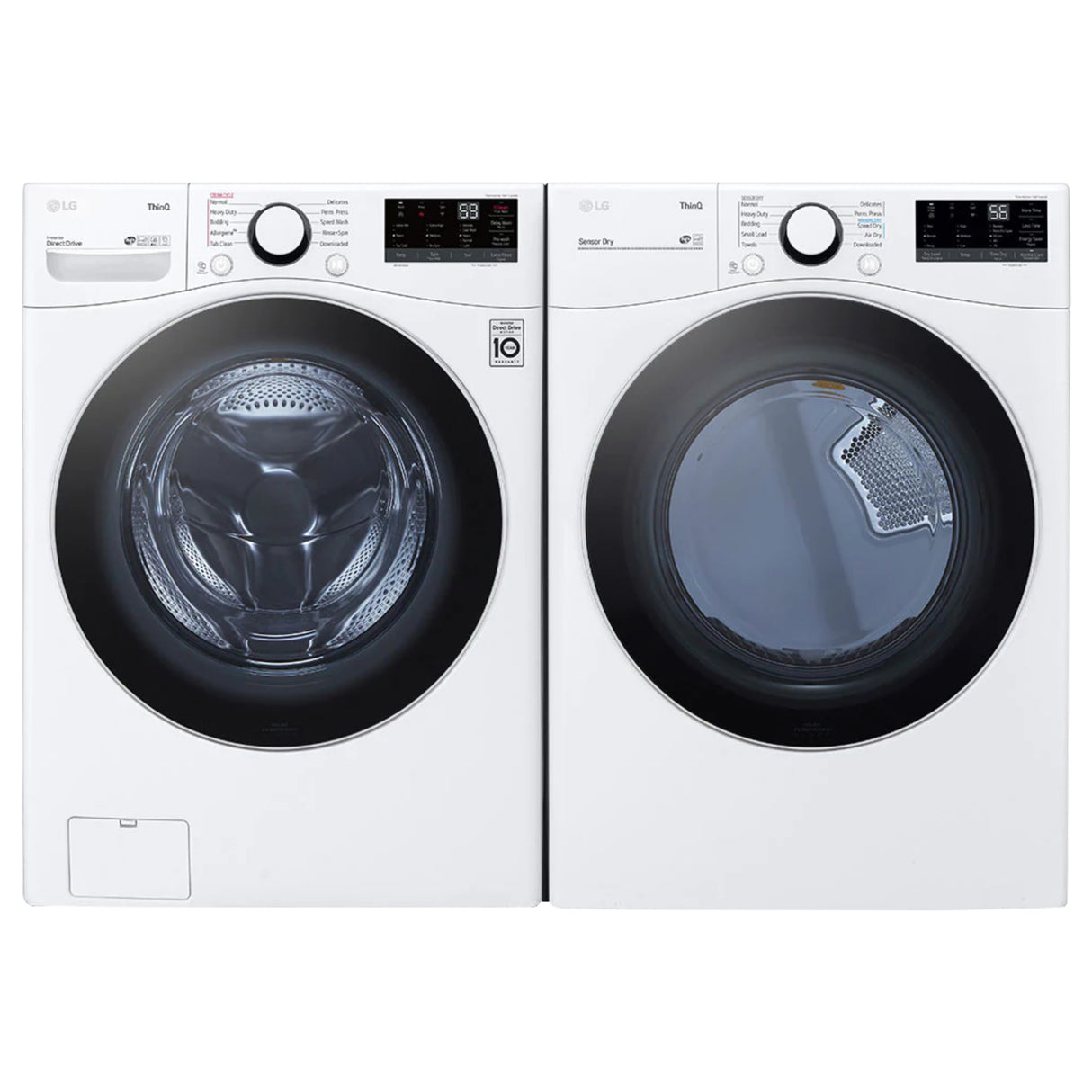 Ensemble de buanderie à chargement frontal 5,2 pi³ / 7,4 pi³  blanc - 3600W