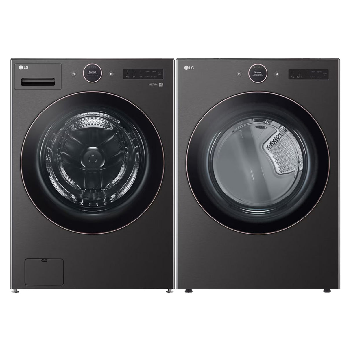 Ensemble de buanderie à chargement frontal acier noir - 6500B