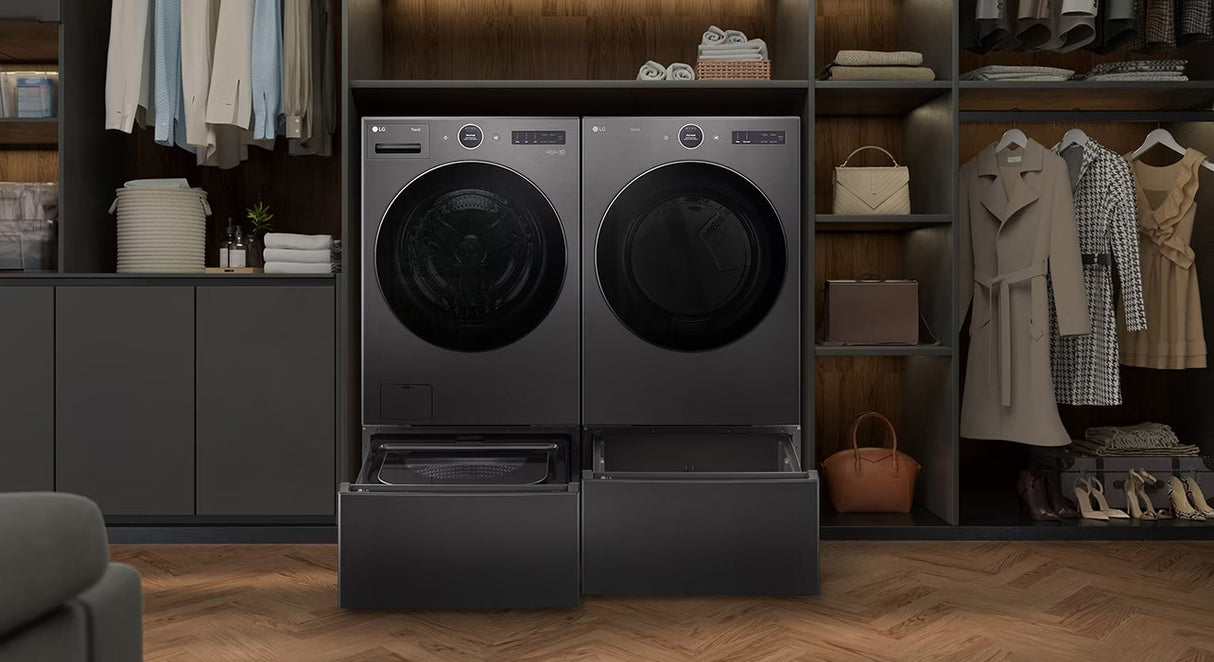 Ensemble de buanderie à chargement frontal acier noir - 6700B