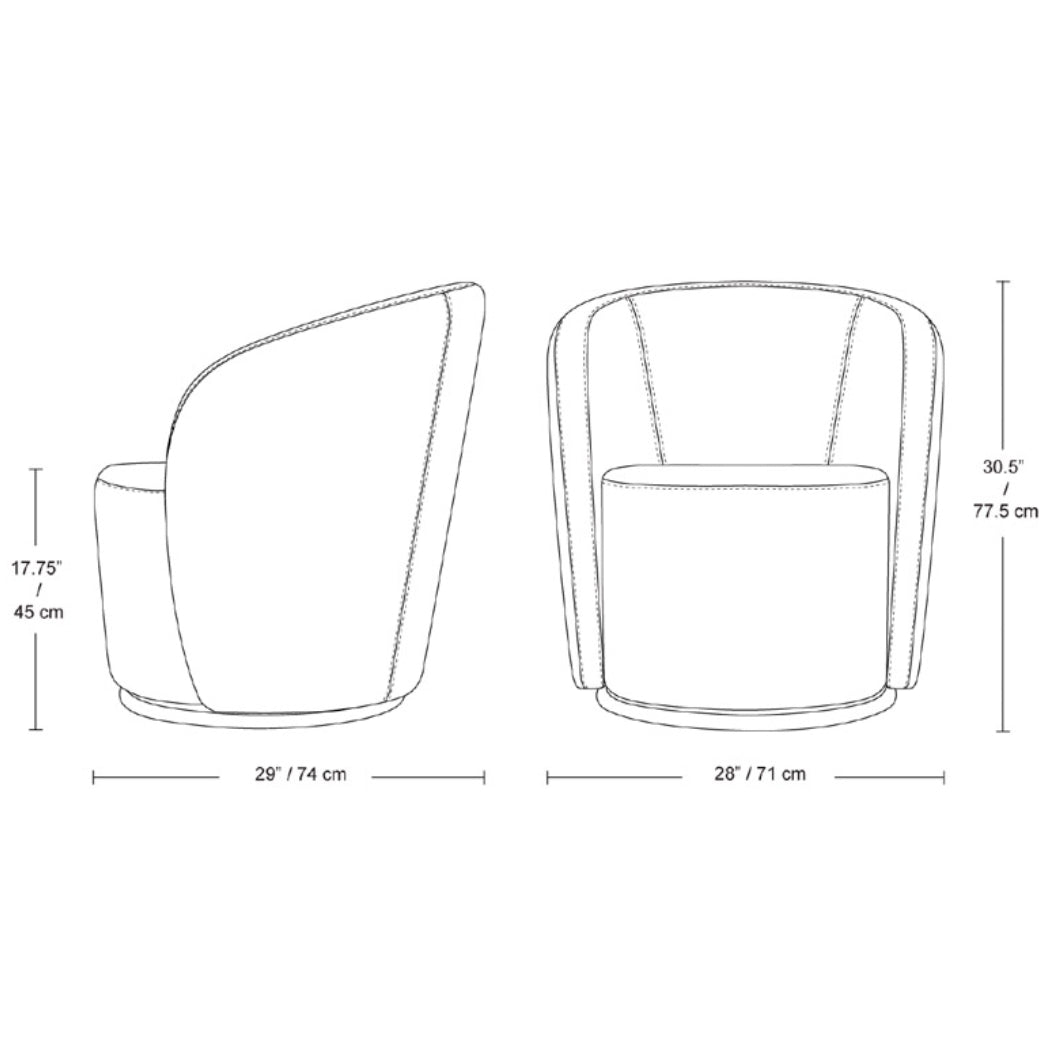 Fauteuil d'appoint pivotant en tissu - Luka