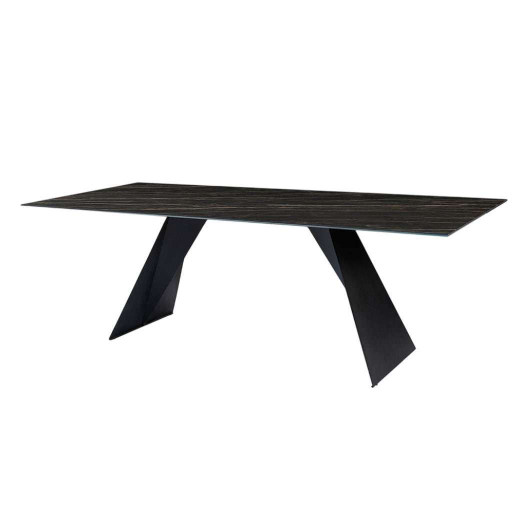 Table de salle à manger rectangulaire en céramique ou en verre - Hugo