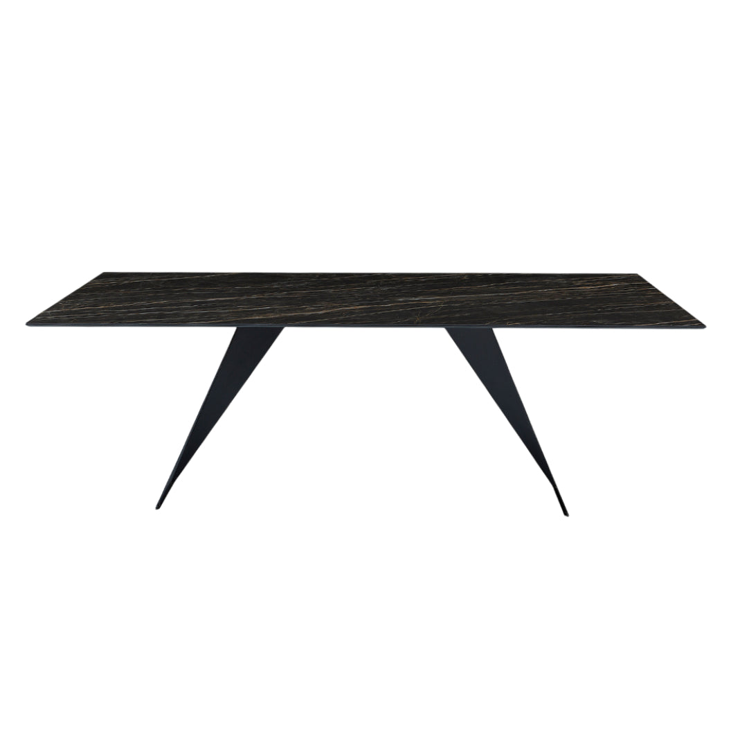 Table de salle à manger rectangulaire en céramique ou en verre - Hugo