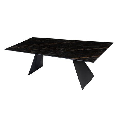 Table de salle à manger de forme rectangulaire avec pattes en métal - Hugo