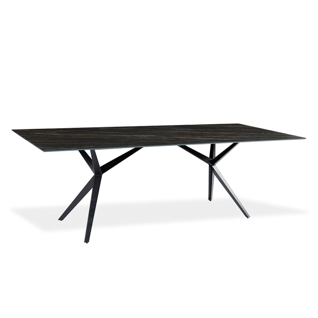 Table de salle à manger rectangulaire en céramique avec métal - Urby