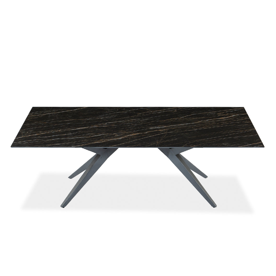 Table de salle à manger rectangulaire en céramique et métal - Jack