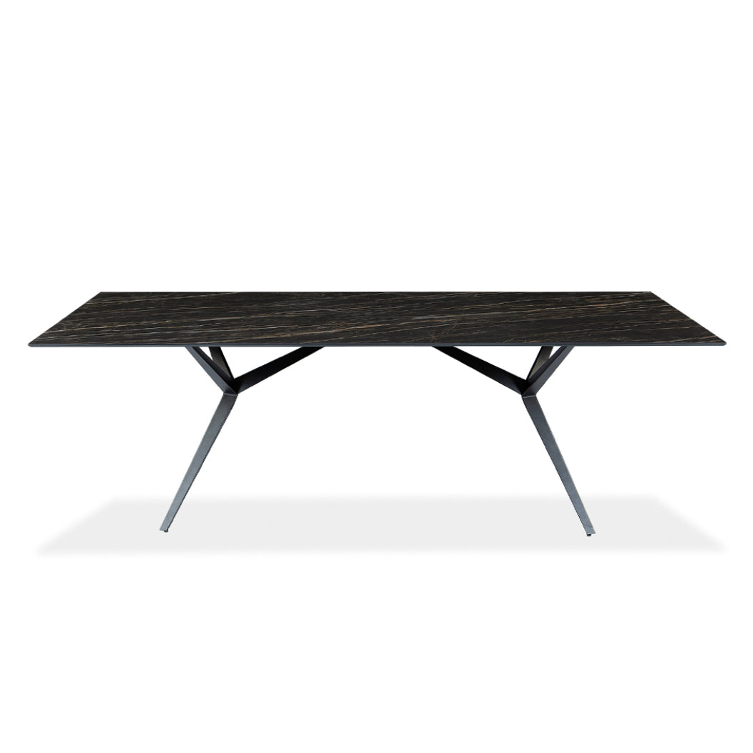 Table de salle à manger rectangulaire en céramique avec métal - Urby