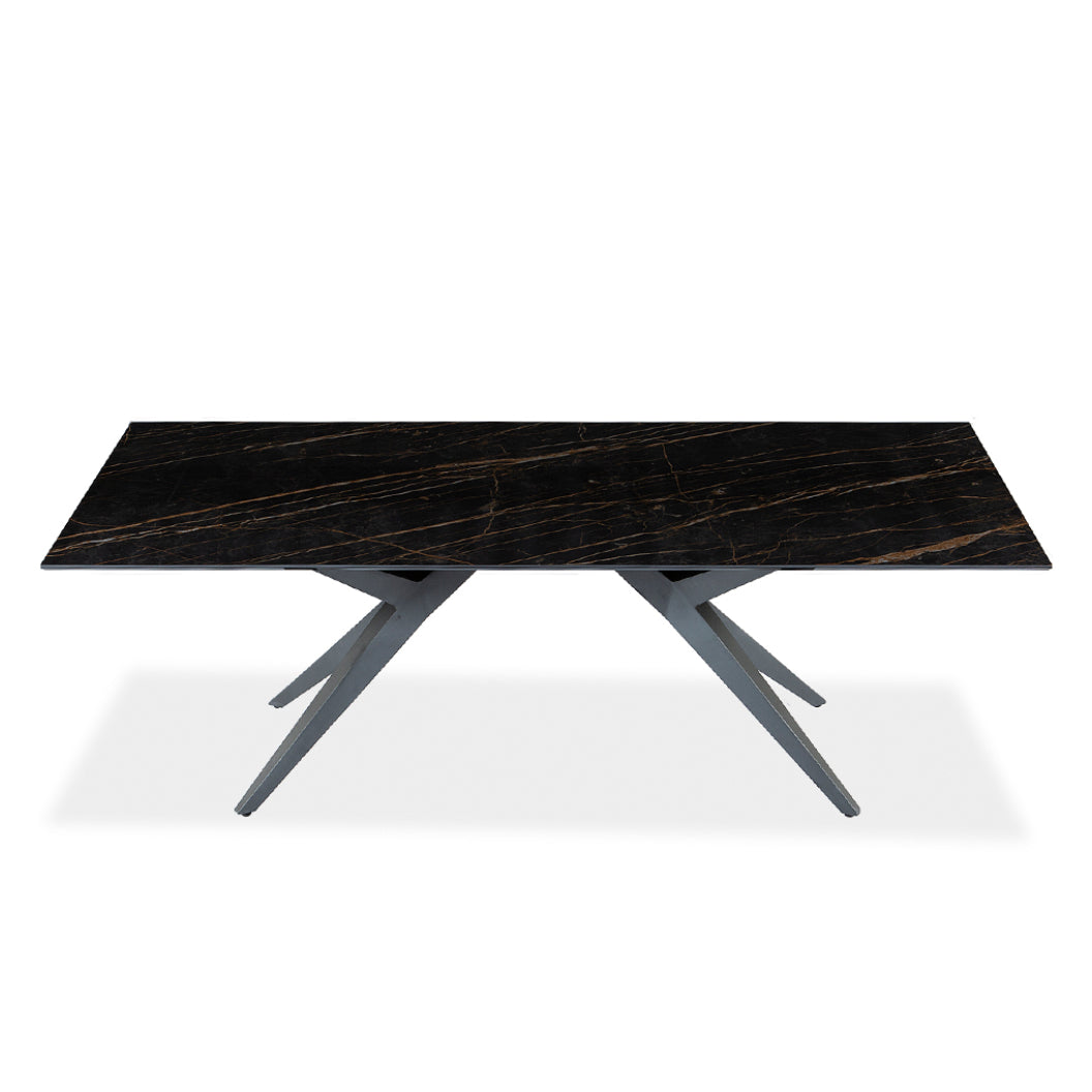 Table de salle à manger rectangulaire en céramique et métal - Jack