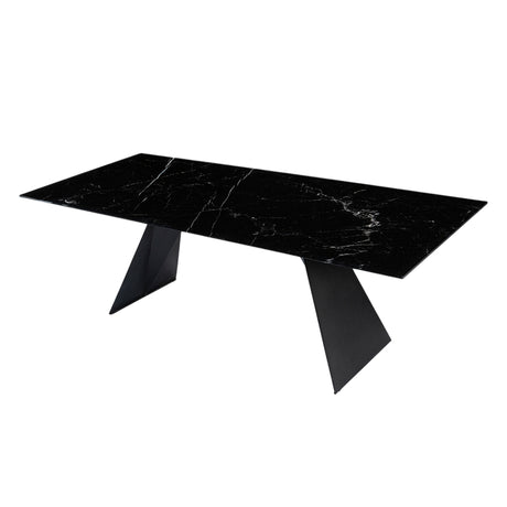 Table de salle à manger de forme rectangulaire avec pattes en métal - Hugo