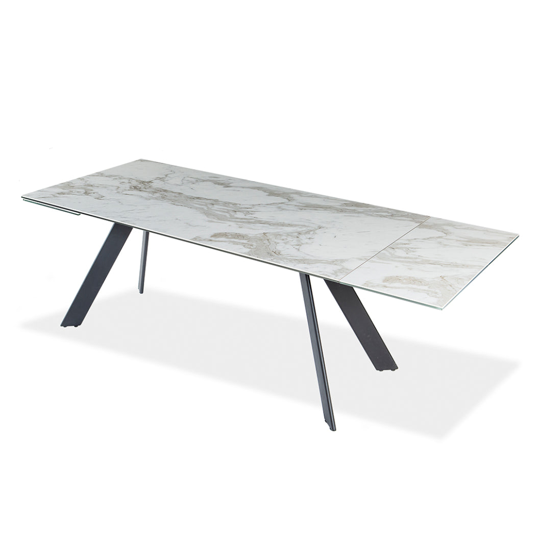 Table de salle à manger rectangulaire avec rallonge en céramique - Oliver